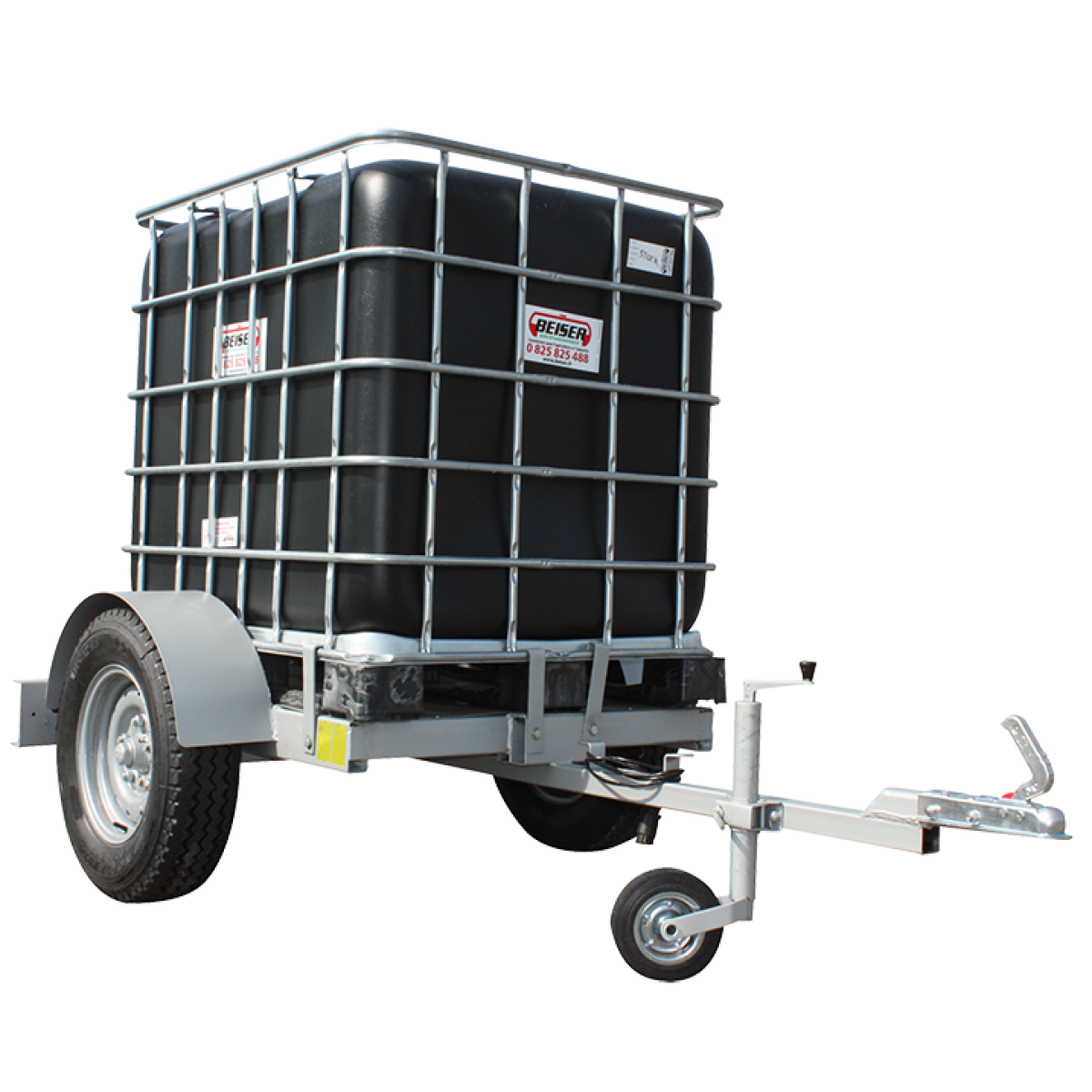 Quadratischer PVC Tank auf Fahrgestell, Fassungsvermögen 1000 Liter