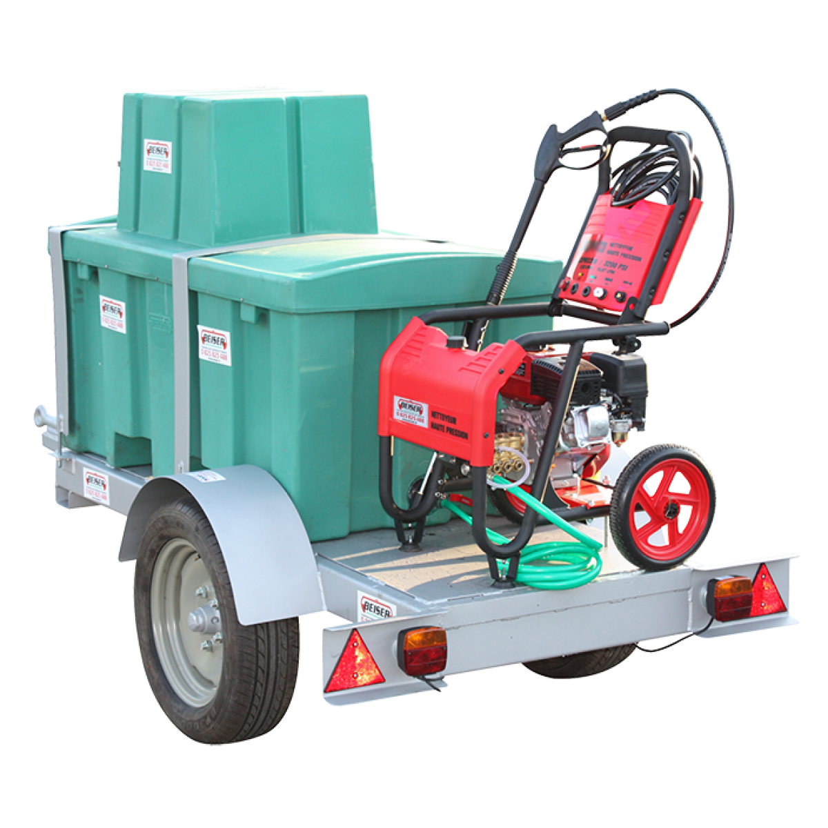 Hochdruckreiniger-Pack Benzin mit 300 l-Tank auf Agrargestell