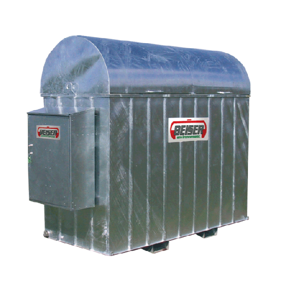 Verzinkter Auffangbehälter für Diesel-Polyethylentank 2000L ohne Schrank  