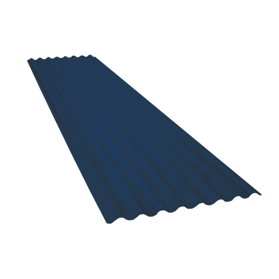 Wellblech 15 Wellen, Schieferblau RAL5008, Stärke 0,60, 2 m  