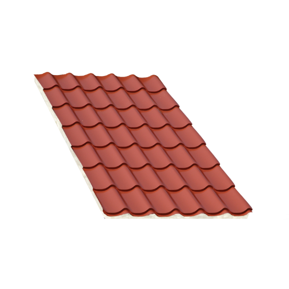 Isoliertes Terrakotta Ziegelblechelement, Stärke 40 mm, 4 m  